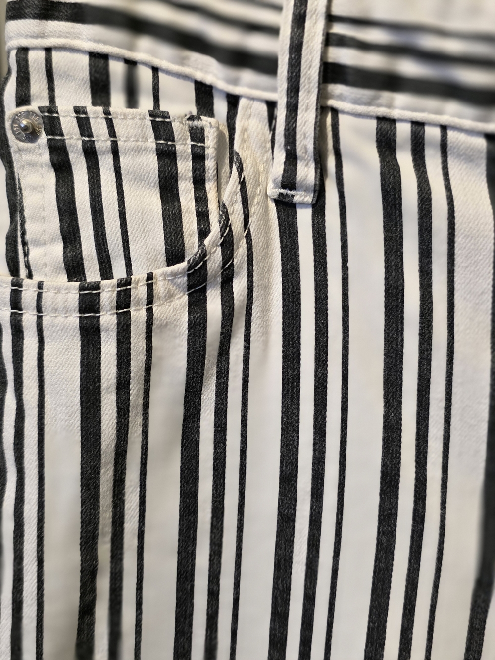 BDG High-Rise Vertical Stripe Jeans — Black and White